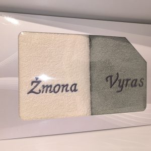 Rankšluosčių rinkinys ŽMONA ir VYRAS 70*140