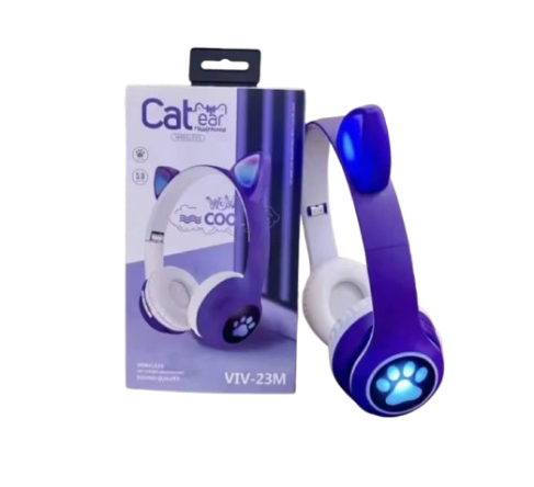 Belaidės Bluetooth ausinės VIV-23M CAT violetinės (Kopija) - Image 4