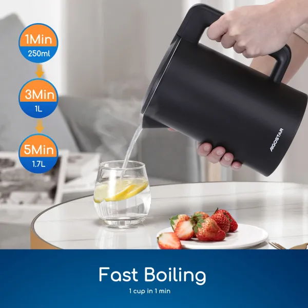Išmanusis elektrinis virdulys, valdomas per programėlę ar balsu "AigoStar" Benjamin Smart 2200w (MAX), 1,7l, juodas - Image 3