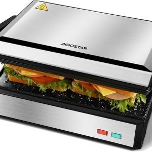 Sumuštinių keptuvė/grilis "AigoStar" Hett Pro, 1500w, sidabrinis
