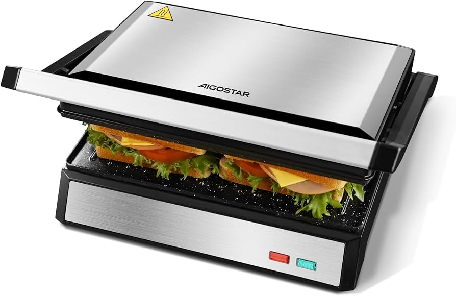 Sumuštinių keptuvė/grilis "AigoStar" Hett Pro, 1500w, sidabrinis