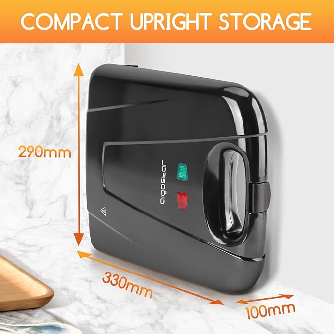 Sumuštinių keptuvė 4 sumuštiniams "AigoStar" Dylan, 1400W, juoda - Image 3