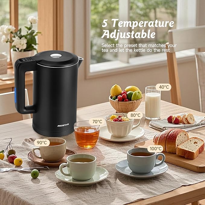 Išmanusis elektrinis virdulys, valdomas per programėlę ar balsu "AigoStar" Benjamin Smart 2200w (MAX), 1,7l, juodas - Image 5
