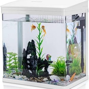 Nano Akvariumas "Nobleza" su dangčiu, Led lempomis ir filtrų sistema, 14l, baltas