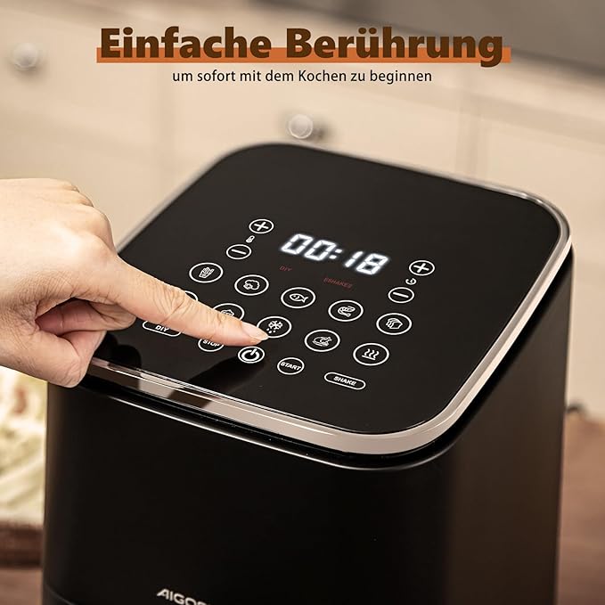 Karšto oro gruzdintuvė "AigoStar" Dot, 1200W, 2,0l, Juoda - Image 3