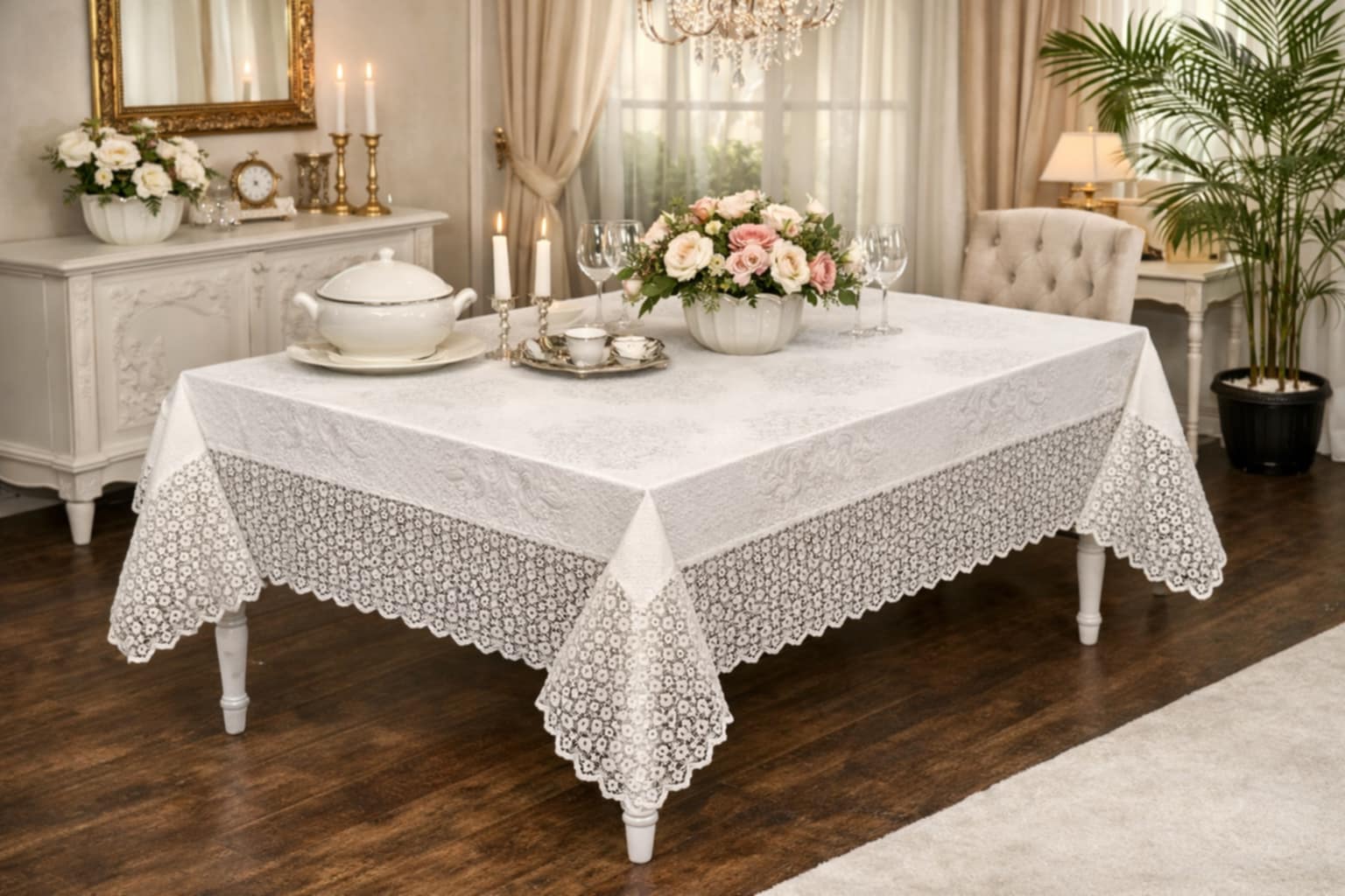 Staltiesė „Melike“ HASPEN VIP Collection, kreminė 160*220