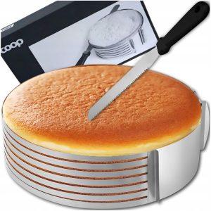 Pyrago pjaustymo žiedas su reguliuojama juosta ir su peiliu "COOP"